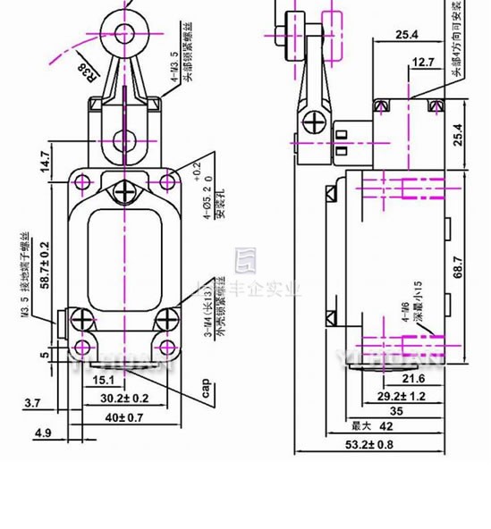 防爆行程開(kāi)關(guān)結(jié)構(gòu)圖