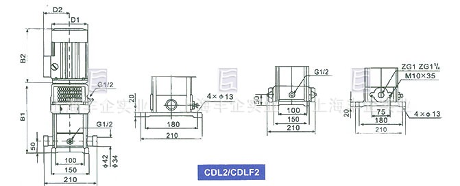 CDL2 / CDLF2系列多級(jí)泵 安裝尺寸