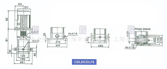 CDL8 / CDLF8系列多級(jí)泵 安裝尺寸
