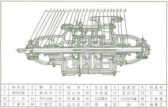 D型多級(jí)泵 結(jié)構(gòu)圖