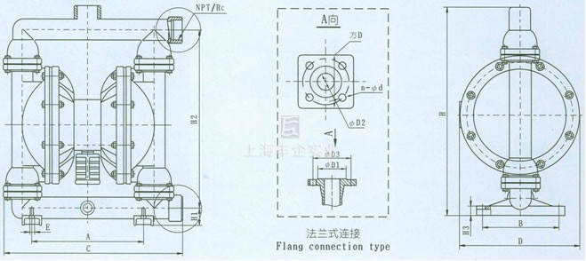 不銹鋼氣動隔膜泵 系統(tǒng)連接示意圖