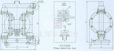 QBY氣動隔膜泵 安裝尺寸圖