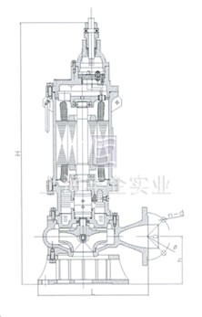 BQW25—17—3礦用型隔爆排污排沙潛水電泵 外形尺寸圖