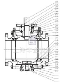 Q47H鍛鋼固定球閥結(jié)構(gòu)圖
