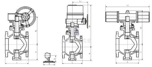 法蘭連接V形球閥結(jié)構(gòu)圖