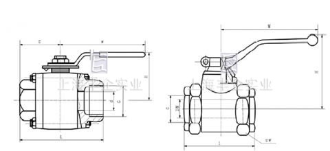Q11N高壓內(nèi)螺紋球閥結(jié)構(gòu)圖