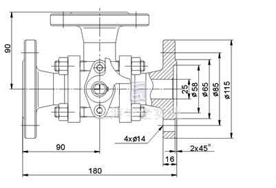 節(jié)能型焦爐專用球閥 結(jié)構(gòu)圖2