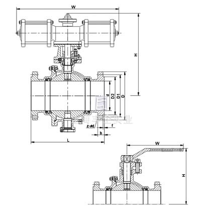 Q647噴煤粉專用球閥結(jié)構(gòu)圖