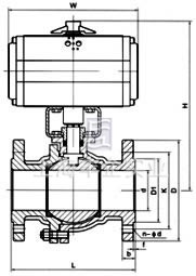 氣動法蘭球閥 結(jié)構(gòu)圖