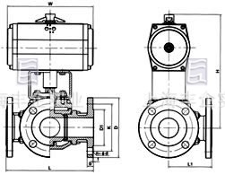 Q648/Q649氣動三通球閥結構圖