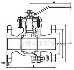 10K/20K日標球閥結(jié)構(gòu)圖1