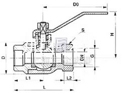 Q11S/Q41S絲口高溫球閥結(jié)構(gòu)圖