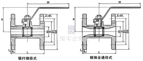 Q11F法蘭整體式球閥結(jié)構(gòu)圖