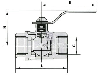 Q11F內(nèi)螺紋銅球閥結(jié)構(gòu)圖2