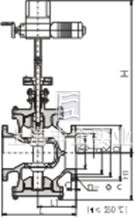 Y945H/Y型電動(dòng)雙閥座蒸汽減壓閥 外形尺寸圖