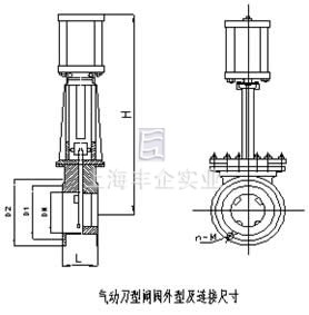 ZYH673氣動刀型閘閥 結(jié)構(gòu)圖