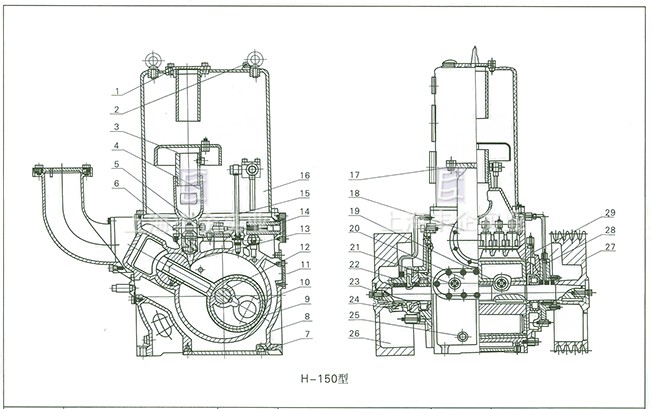 H-150真空泵總裝圖