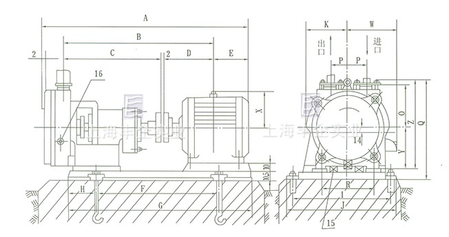 SZB型水環(huán)懸臂式真空泵 安裝圖