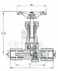 JJM8-1.6/32P型壓力表針型閥 外形尺寸圖