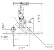 EN5-1 SS-M2F8內(nèi)螺紋二閥組 外形尺寸圖