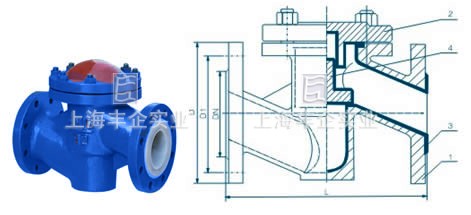 襯膠、襯氟升降式止回閥外形尺寸圖