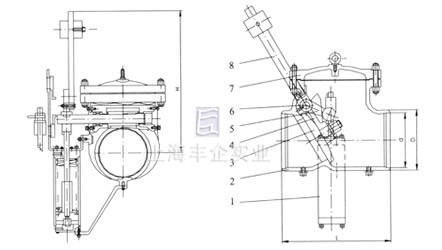 電站抽氣止回閥外形尺寸圖