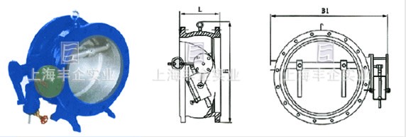 HH47蝶式緩沖止回閥外形尺寸圖