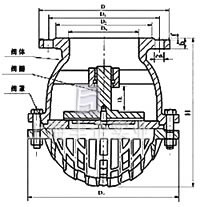 H42X底閥外形尺寸圖