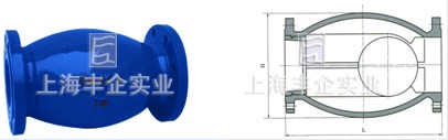 HQ44X單球微阻球形止回閥外形尺寸圖